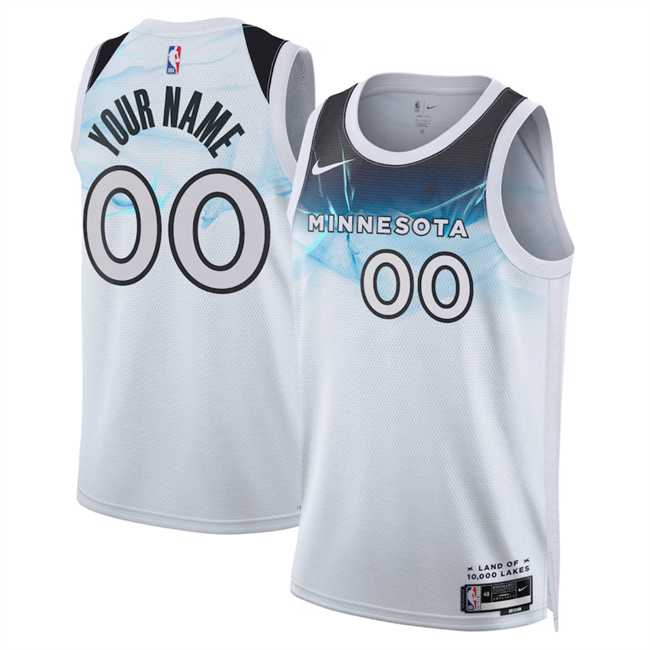 Men%27s Minnesota Timberwolves Active Player Custom White 2024-25 City Edition Stitched Jersey